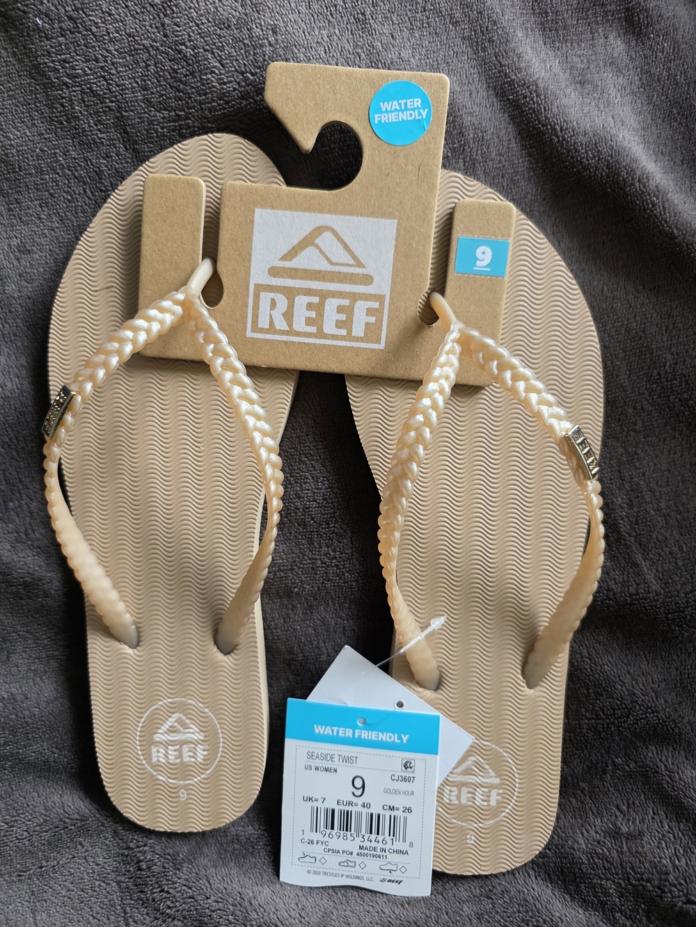 Reef Seaside Twist Women's Sandals - Light Beige/Creme Braided Straps Flip Flops